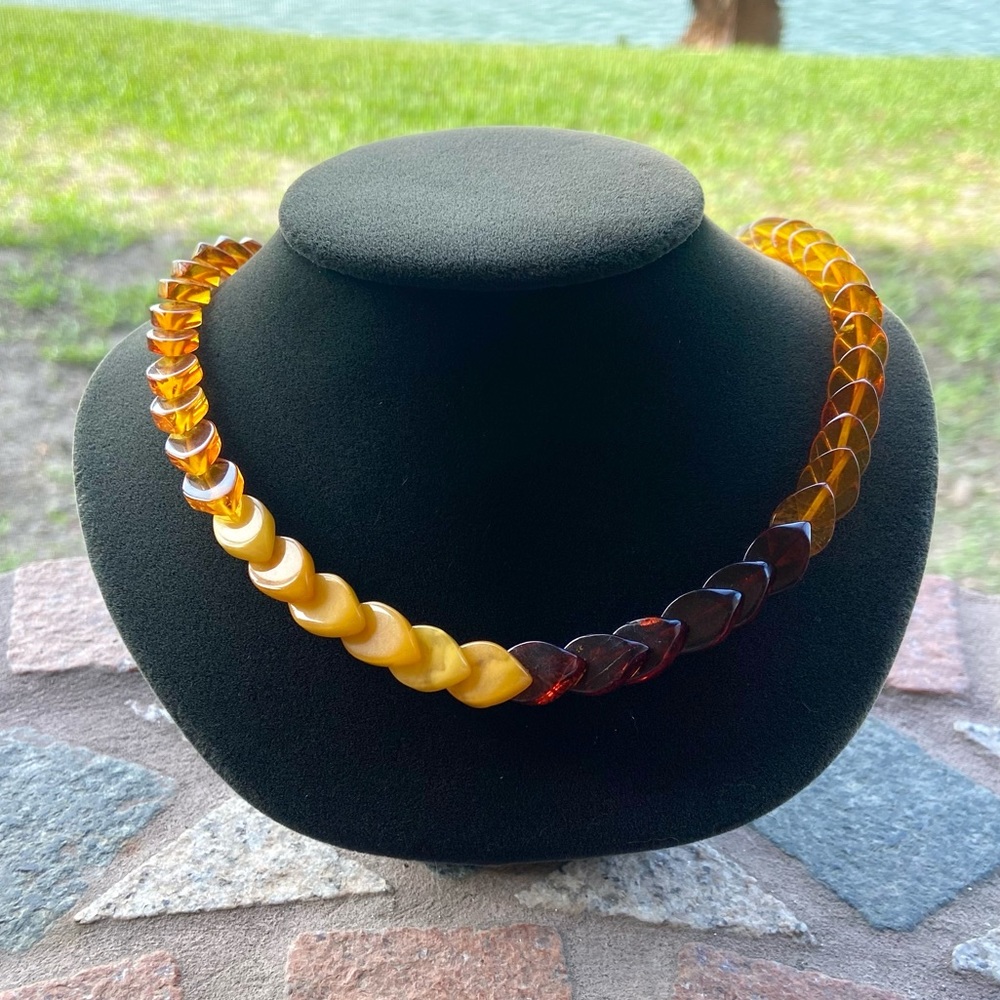 Genuine baltic amber choker boho necklace - Picture 9 of 12